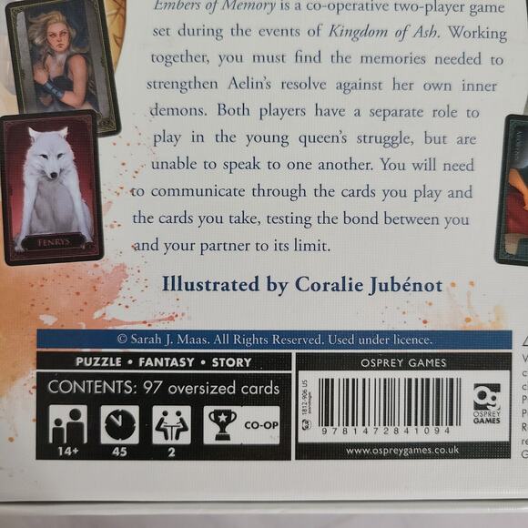 Throne of Glass Game Embers Of Memory Kuro Sarah J Maas Card Game - Picture 6 of 11